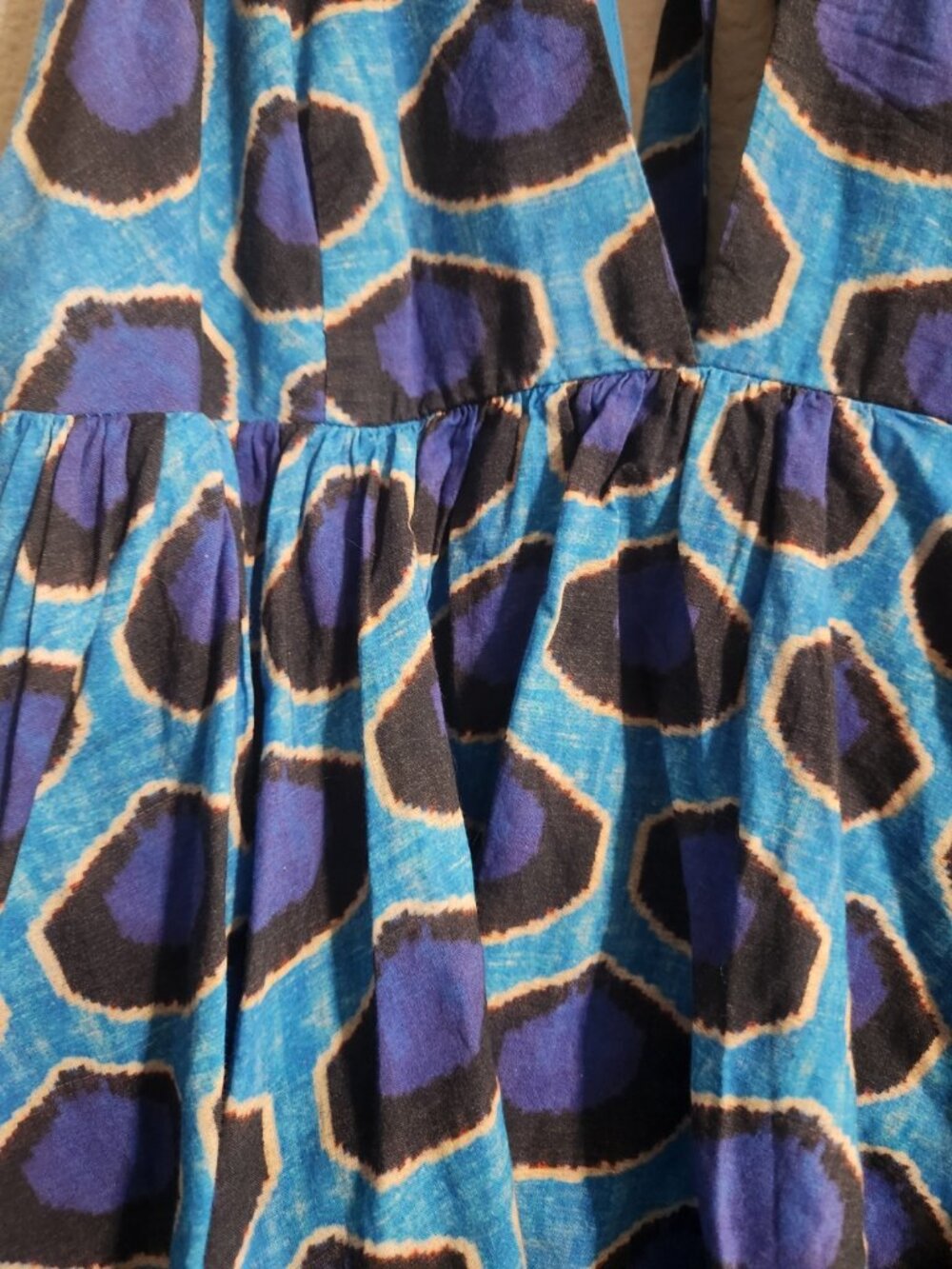Rhode Leela Tiered Chanderi Dress Blue Ruffles size small - Picture 7 of 10